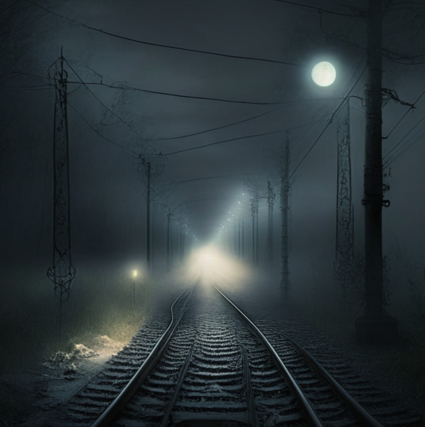 лампа привидения на железной дороге